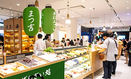 ショッピングモールの防炎提灯装飾イメージ