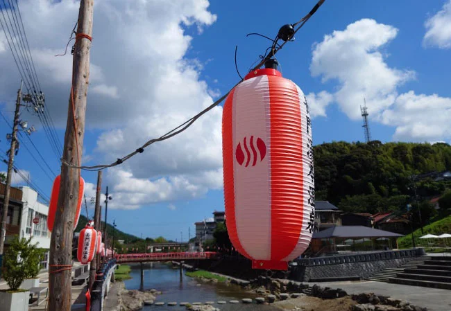 設置事例No.101 納涼祭の屋外装飾用9号長型ビニール提灯使用写真