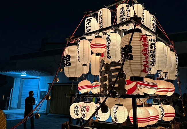 設置事例No.109お祭りの神輿装飾用使用風景設置時
