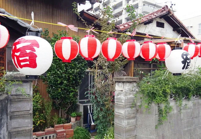 設置事例No.149町内会祭装飾用尺三丸ビニール提灯使用写真